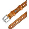 imageAllegra K Skinny Leather Belt for Women Hollowout Thin Waist Belts for Jeans Dress 07 Inches WidthOrange Brown