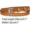 imageAllegra K Skinny Leather Belt for Women Hollowout Thin Waist Belts for Jeans Dress 07 Inches WidthOrange Brown
