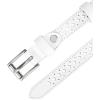imageAllegra K Skinny Leather Belt for Women Hollowout Thin Waist Belts for Jeans Dress 07 Inches WidthWhite
