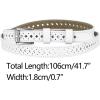imageAllegra K Skinny Leather Belt for Women Hollowout Thin Waist Belts for Jeans Dress 07 Inches WidthWhite
