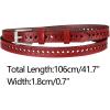 imageAllegra K Skinny Leather Belt for Women Hollowout Thin Waist Belts for Jeans Dress 07 Inches WidthWine Red