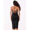 imageAllegra K Spaghetti Strap Dress for Womens Slim Fit Sleeveless Split Bodycon Cocktail Party DressBlack