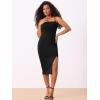 imageAllegra K Spaghetti Strap Dress for Womens Slim Fit Sleeveless Split Bodycon Cocktail Party DressBlack