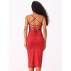 imageAllegra K Spaghetti Strap Dress for Womens Slim Fit Sleeveless Split Bodycon Cocktail Party DressRed