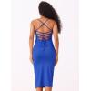 imageAllegra K Spaghetti Strap Dress for Womens Slim Fit Sleeveless Split Bodycon Cocktail Party DressRoyal Blue