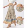imageAllegra K Summer Boho Maxi Skirts for Women Floral Flowy Ruffle Tiered Long Skirts with PocketsBeige