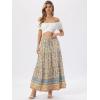 imageAllegra K Summer Boho Maxi Skirts for Women Floral Flowy Ruffle Tiered Long Skirts with PocketsBeige