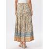 imageAllegra K Summer Boho Maxi Skirts for Women Floral Flowy Ruffle Tiered Long Skirts with PocketsBeige