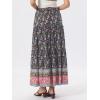 imageAllegra K Summer Boho Maxi Skirts for Women Floral Flowy Ruffle Tiered Long Skirts with PocketsDark Blue