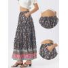 imageAllegra K Summer Boho Maxi Skirts for Women Floral Flowy Ruffle Tiered Long Skirts with PocketsDark Blue