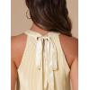 imageAllegra K Summer Halter Tank Tops for Womens Casual Elegant Satin Pleated Flowy Blouses ShirtsApricot