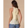 imageAllegra K Summer Halter Tank Tops for Womens Casual Elegant Satin Pleated Flowy Blouses ShirtsApricot