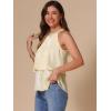 imageAllegra K Summer Halter Tank Tops for Womens Casual Elegant Satin Pleated Flowy Blouses ShirtsApricot