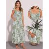 imageAllegra K Summer Spaghetti Strap Dress for Womens Beach Printed Square Neck Maxi Sun Dresses ALine Long DressGreen