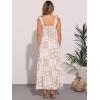 imageAllegra K Summer Spaghetti Strap Dress for Womens Beach Printed Square Neck Maxi Sun Dresses ALine Long DressKhaki