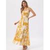 imageAllegra K Summer Spaghetti Strap Dress for Womens Beach Printed Square Neck Maxi Sun Dresses ALine Long DressYellow