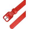 imageAllegra K Thin Waist Belts for Women Rectangle Pin Buckle Skinny Leather Belt for Pants DressRed