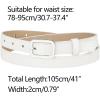 imageAllegra K Thin Waist Belts for Women Rectangle Pin Buckle Skinny Leather Belt for Pants DressWhite