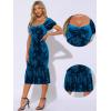 imageAllegra K Velvet Floral Dress for Womens Puff Sleeve Semi Formal Wedding Guest DressesBlue