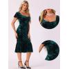 imageAllegra K Velvet Floral Dress for Womens Puff Sleeve Semi Formal Wedding Guest DressesGreen