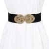 imageAllegra K Women Stretchy Elastic Wide Waist Belt for Dress Metal Buckle BeltsBlack