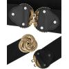imageAllegra K Women Stretchy Elastic Wide Waist Belt for Dress Metal Buckle BeltsBlack