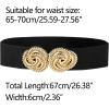 imageAllegra K Women Stretchy Elastic Wide Waist Belt for Dress Metal Buckle BeltsBlack
