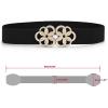 imageAllegra K Women Wide Elastic Waist Belt Cinch with Gold Metal Interlock BuckleBlack gold Tone
