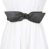 imageAllegra K Women Wide Elastic Waist Belts Bow Knot Belts Snap ButtonNavy Blue