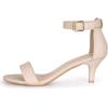 imageAllegra K Womens Ankle Strap Kitten Heel SandalsBeige