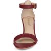 imageAllegra K Womens Ankle Strap Kitten Heel SandalsBurgundy