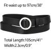 imageAllegra K Womens Belts O Ring Metal Buckle Plus Size Thin Nonporous Waist Belt for Jeans Dress 09 Inches WidthBlack
