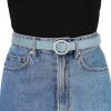 imageAllegra K Womens Belts O Ring Metal Buckle Plus Size Thin Nonporous Waist Belt for Jeans Dress 09 Inches WidthBlue