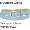 imageAllegra K Womens Belts O Ring Metal Buckle Plus Size Thin Nonporous Waist Belt for Jeans Dress 09 Inches WidthBlue
