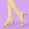 imageAllegra K Womens Clear Block Heel Ankle Strap Heeled SandalsBeige