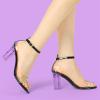 imageAllegra K Womens Clear Block Heel Ankle Strap Heeled SandalsBlack