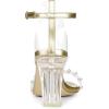 imageAllegra K Womens Clear Block Heel Ankle Strap Heeled SandalsGold
