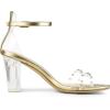 imageAllegra K Womens Clear Block Heel Ankle Strap Heeled SandalsGold