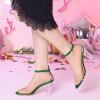 imageAllegra K Womens Clear Block Heel Ankle Strap Heeled SandalsGreen
