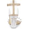 imageAllegra K Womens Clear Block Heel Ankle Strap Heeled SandalsNude