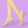 imageAllegra K Womens Clear Block Heel Ankle Strap Heeled SandalsSky Blue