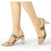 imageAllegra K Womens Colorful Straps Clear Heels Chunky Heel Clear SandalsGold