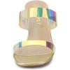 imageAllegra K Womens Colorful Straps Clear Heels Chunky Heel Clear SandalsGold
