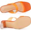 imageAllegra K Womens Colorful Straps Clear Heels Chunky Heel Clear SandalsOrange