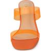 imageAllegra K Womens Colorful Straps Clear Heels Chunky Heel Clear SandalsOrange