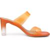 imageAllegra K Womens Colorful Straps Clear Heels Chunky Heel Clear SandalsOrange