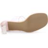 imageAllegra K Womens Colorful Straps Clear Heels Chunky Heel Clear SandalsPink