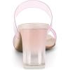 imageAllegra K Womens Colorful Straps Clear Heels Chunky Heel Clear SandalsPink