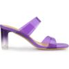 imageAllegra K Womens Colorful Straps Clear Heels Chunky Heel Clear SandalsPurple