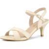 imageAllegra K Womens Cross Straps Kitten Heel SandalsBeige